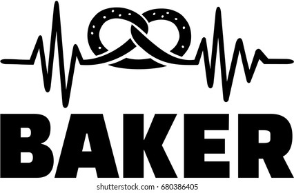 Baker with pretzels heartbeat