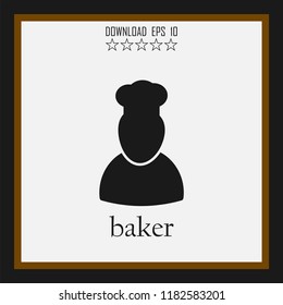 baker sketch vector icon