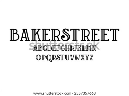 Baker Street font for logo and headline. Isolated vector typeset