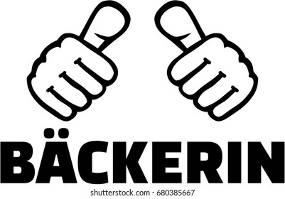 Baker with thumbs - german female job title