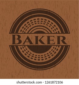 Baker vintage wood emblem