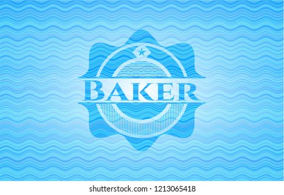 Baker water representation badge background.