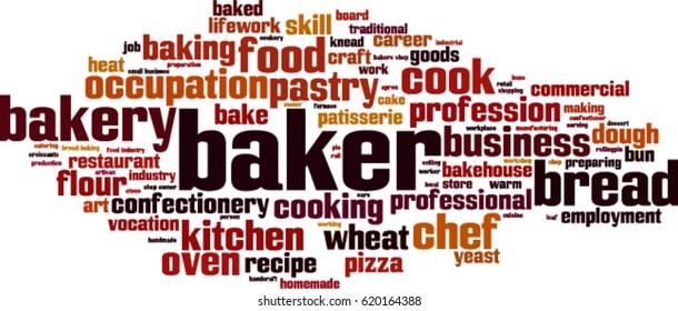 Baker word cloud concept. Vector illustration