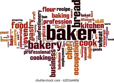 Baker word cloud concept. Vector illustration
