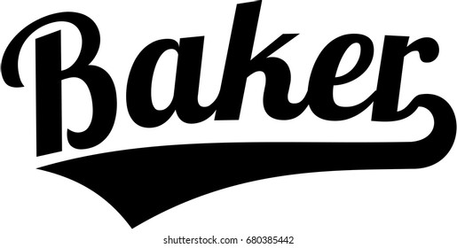 Baker word retro style