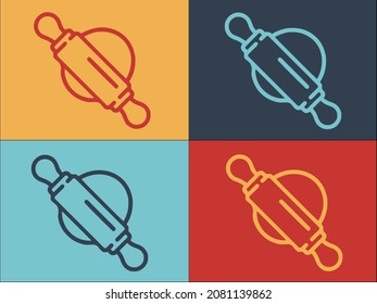 Bakers Rolling Pin Logo Template, Simple Flat Icon of baker,pin,kitchen