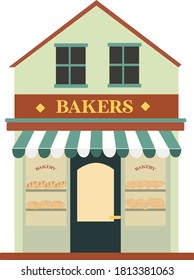 Bakers Shop Flat Vector Illustration 