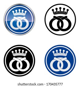 Baker's Traditional Craftsmen's Guild Vector Symbol. Color and monochrome versions.