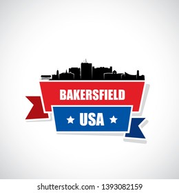 Bakersfield skyline - California, United States of America, USA - vector illustration