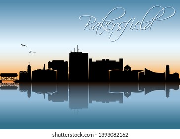 Bakersfield skyline - California, United States of America, USA - vector illustration