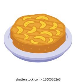 Bäckerei Apfelkuchen Symbol. Isometrisch aus Bäckerei, Apfelkuchen, Vektorsymbol für Webdesign einzeln auf weißem Hintergrund