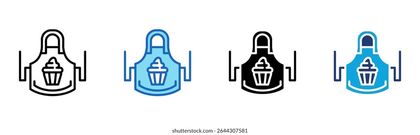 Bakery Apron icon Multi Style Vector Illustration