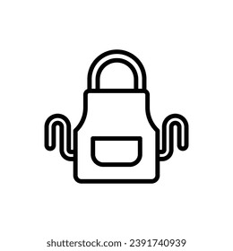 Bakery Apron Outline Icon Vector Illustration