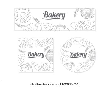 Bakery background. Bread and pastry collection.