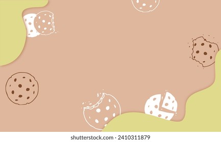 Bakery background concept. Desserts Paper art style,space for copy text.  
