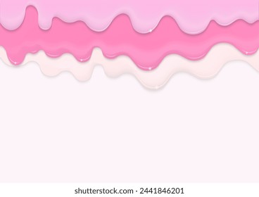 Bakery background concept. Strawberry and milky liquid melting on a white background.