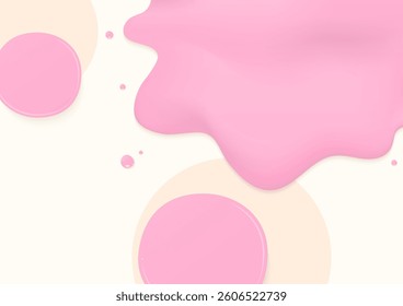 Bakery background concept. Strawberry and vanilla cream splashing on a white background.