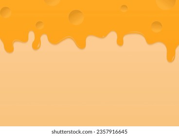 Bakery background. Dripping cheese with copy space on yellow background.