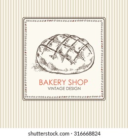 Bakery background, hand drawn 