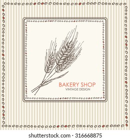 Bakery background, hand drawn 