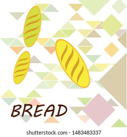 Bakery background. Line graphics. The collection of bread. Bread House. Engraving top view illustration. Vector illustration