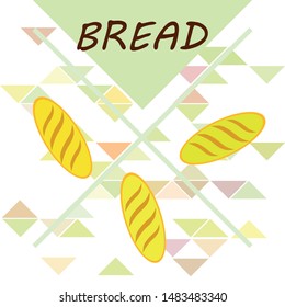 Bakery background. Line graphics. The collection of bread. Bread House. Engraving top view illustration. Vector illustration