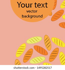 Bakery background. Line graphics. The collection of bread. Bread House. Engraving top view illustration. Vector illustration
