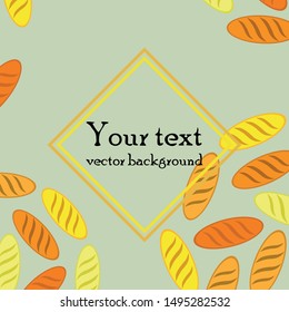 Bakery background. Line graphics. The collection of bread. Bread House. Engraving top view illustration. Vector illustration