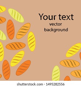 Bakery background. Line graphics. The collection of bread. Bread House. Engraving top view illustration. Vector illustration