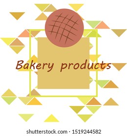 Bakery background. Line graphics. The collection of bread. Bread House. Engraving top view illustration. Vector illustration