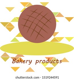 Bakery background. Line graphics. The collection of bread. Bread House. Engraving top view illustration. Vector illustration