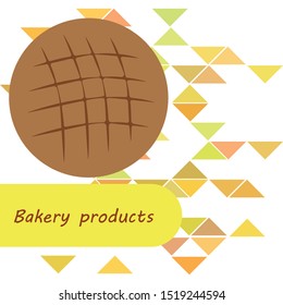 Bakery background. Line graphics. The collection of bread. Bread House. Engraving top view illustration. Vector illustration