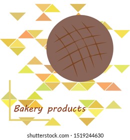 Bakery background. Line graphics. The collection of bread. Bread House. Engraving top view illustration. Vector illustration