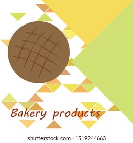 Bakery background. Line graphics. The collection of bread. Bread House. Engraving top view illustration. Vector illustration