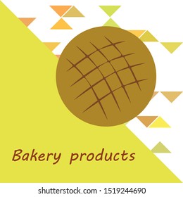 Bakery background. Line graphics. The collection of bread. Bread House. Engraving top view illustration. Vector illustration