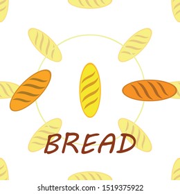 Bakery background. Line graphics. The collection of bread. Bread House. Engraving top view illustration. Vector illustration