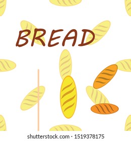 Bakery background. Line graphics. The collection of bread. Bread House. Engraving top view illustration. Vector illustration