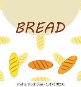 Bakery background. Line graphics. The collection of bread. Bread House. Engraving top view illustration. Vector illustration