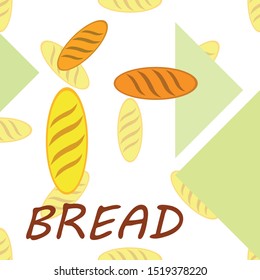 Bakery background. Line graphics. The collection of bread. Bread House. Engraving top view illustration. Vector illustration