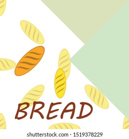 Bakery background. Line graphics. The collection of bread. Bread House. Engraving top view illustration. Vector illustration