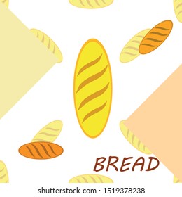 Bakery background. Line graphics. The collection of bread. Bread House. Engraving top view illustration. Vector illustration