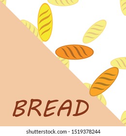 Bakery background. Line graphics. The collection of bread. Bread House. Engraving top view illustration. Vector illustration