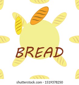 Bakery background. Line graphics. The collection of bread. Bread House. Engraving top view illustration. Vector illustration