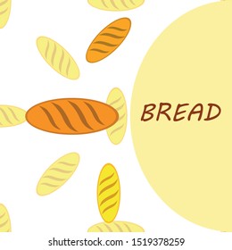 Bakery background. Line graphics. The collection of bread. Bread House. Engraving top view illustration. Vector illustration