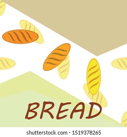 Bakery background. Line graphics. The collection of bread. Bread House. Engraving top view illustration. Vector illustration