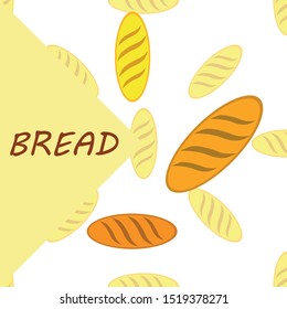 Bakery background. Line graphics. The collection of bread. Bread House. Engraving top view illustration. Vector illustration
