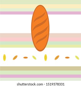 Bakery background. Line graphics. The collection of bread. Bread House. Engraving top view illustration. Vector illustration