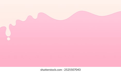 Bakery background. Milk or cream liquid melting on a light pink background with copy space.