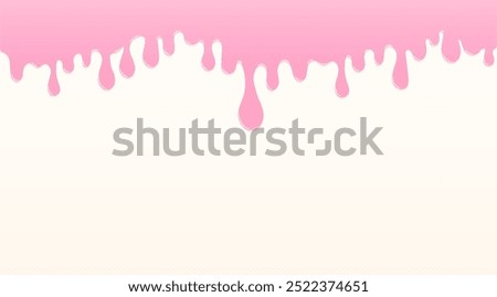 Bakery background. Soft pink melting icing on a white background with copy space.