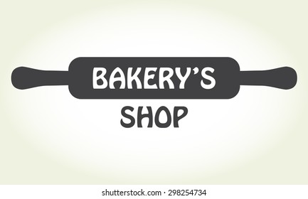 Bakery badge or label in old or vintage style.  Bakery shop design elements with bread symbol isolated on white background. Vector illustration.